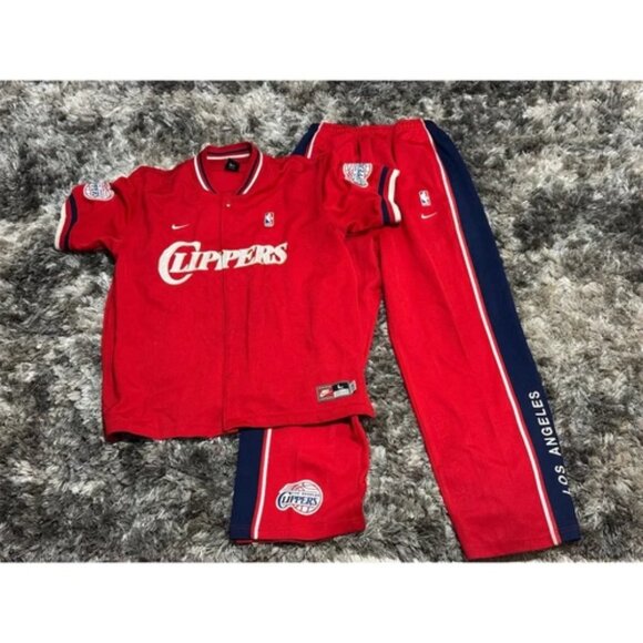 Nike Men's L Clippers Retro '83 Warm Up Jersey Set Red Size L - Picture 1 of 5